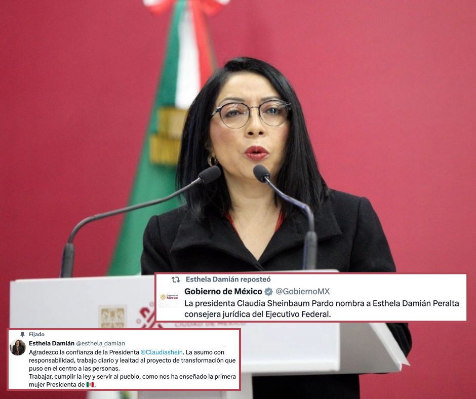 Sheinbaum refuerza su equipo legal: Esthela Damián Peralta asume la Consejería Jurídica