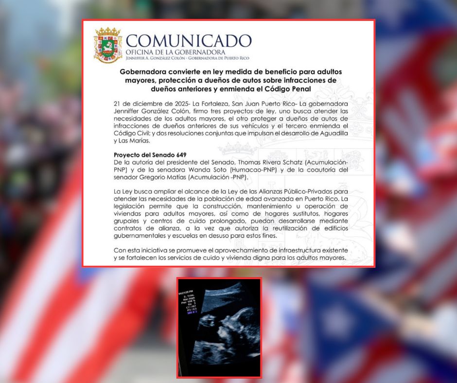 Puerto Rico desata alerta médica al promulgar reforma para reconoce al concebido como persona natural