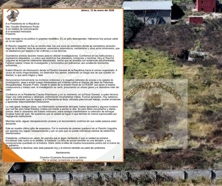 Guerreros Buscadores de Jalisco denuncia olvido del caso Izaguirre y advierte filtraciones