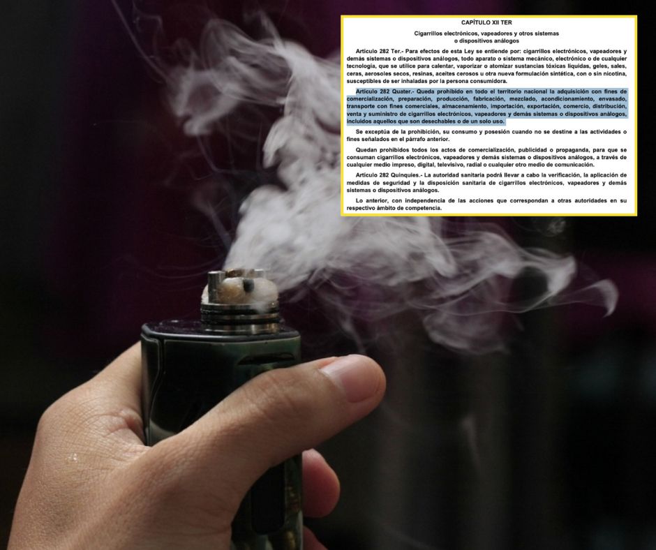 México endurece su postura contra los vapeadores y entra en vigor la prohibición total