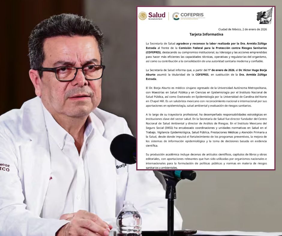 Nuevo relevo en Cofepris: Víctor Hugo Borja asume la dirección por decisión de Salud