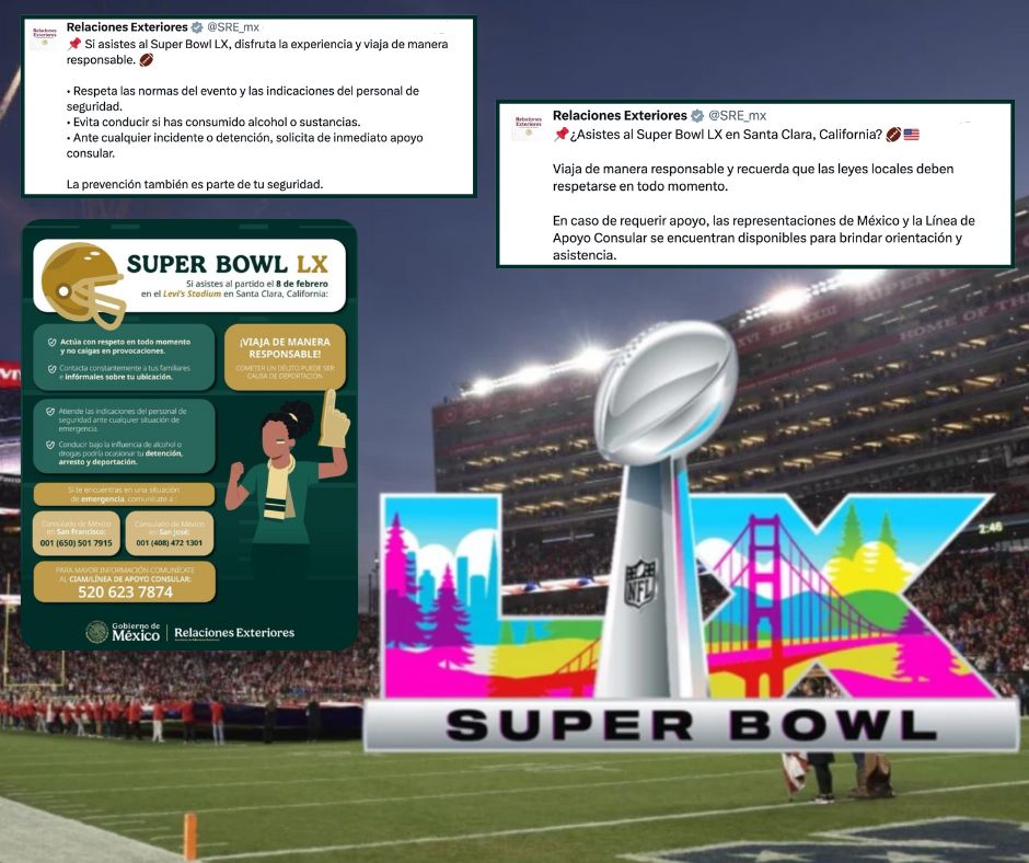 México emite recomendaciones a connacionales que viajan a para el SBLX ante redadas migratorias