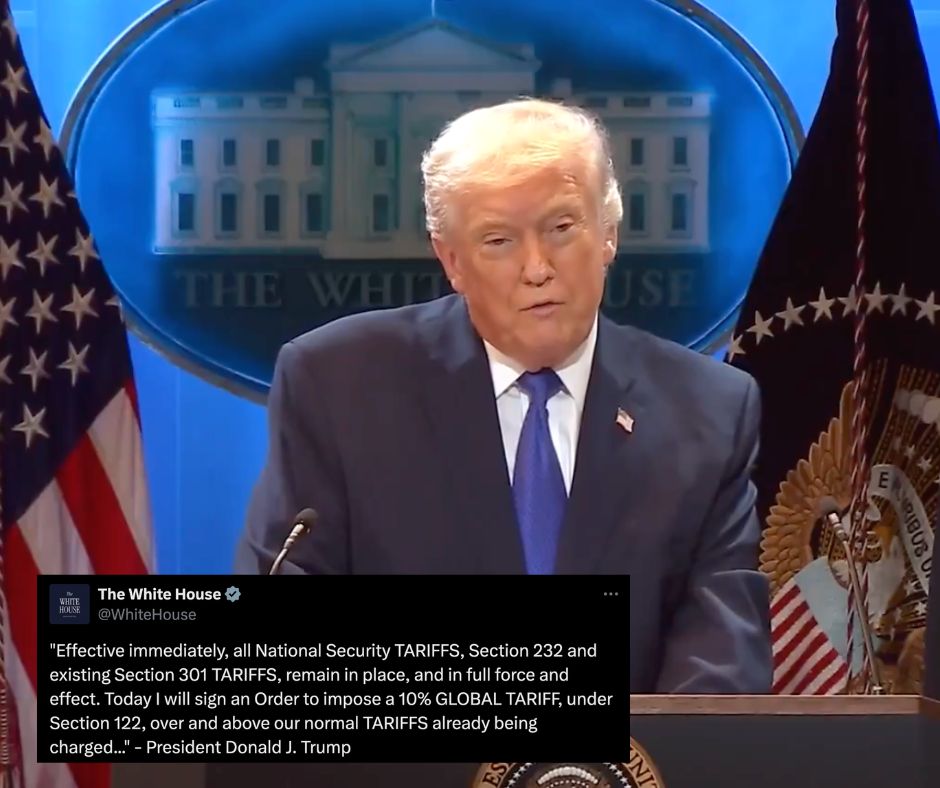 Trump activa arancel global del 10% desde la Oficina Oval tras fallo adverso del Supremo