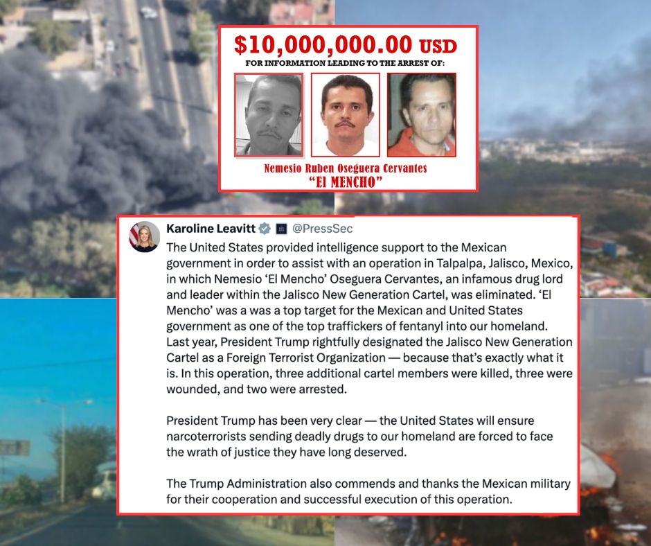 Estados Unidos agradece a militares mexicanos y confirma apoyo clave para ubicar a “El Mencho”