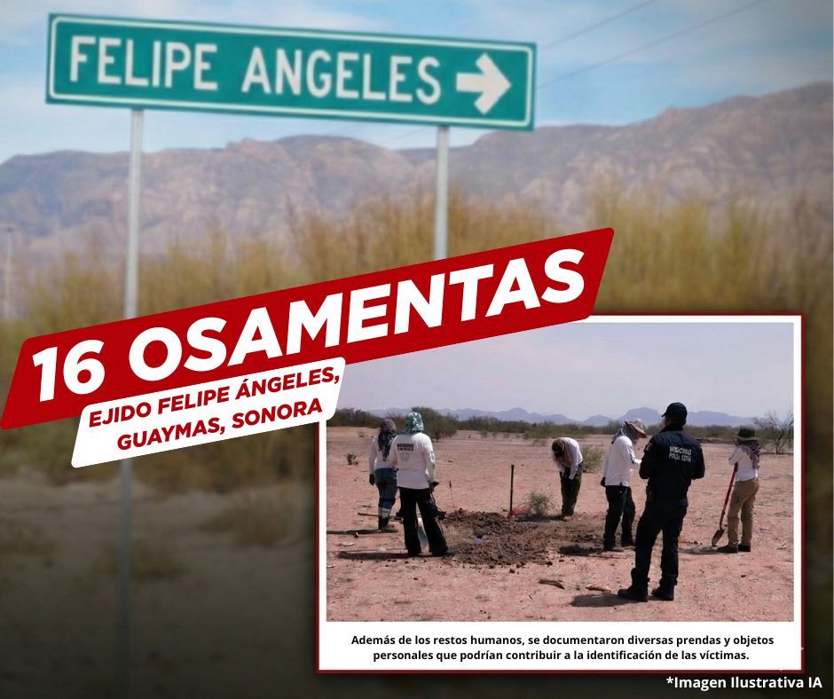 Madres buscadoras hallan 16 osamentas en fosas clandestinas de Sonora durante jornada de búsqueda