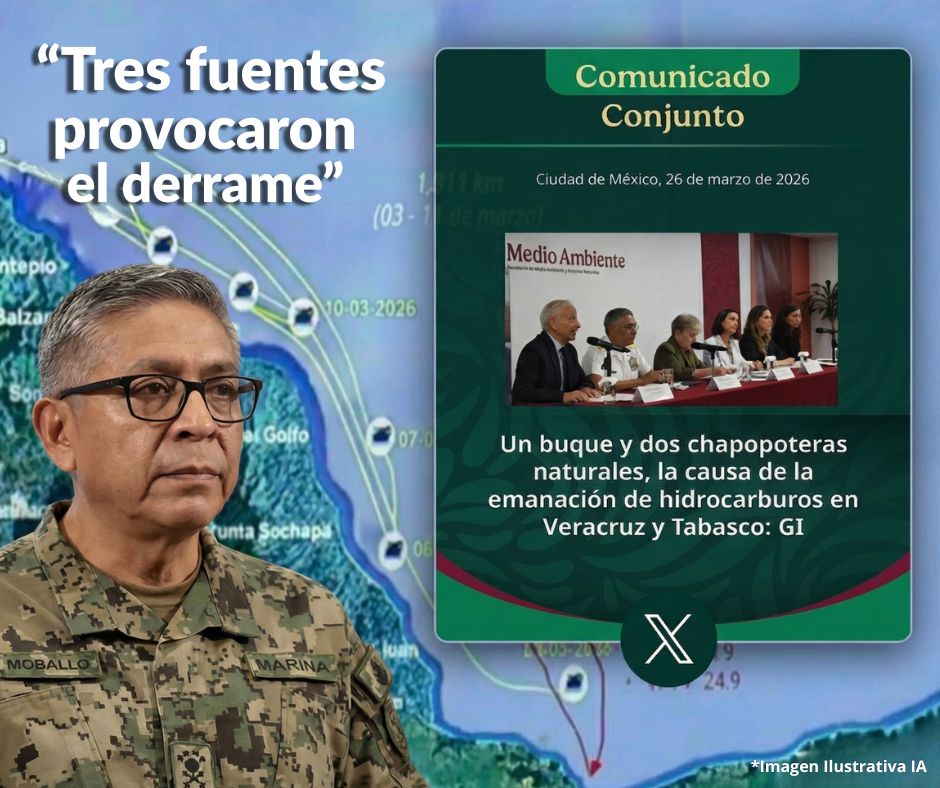Tres fuentes provocaron derrame en el Golfo de México; continúa limpieza en Veracruz