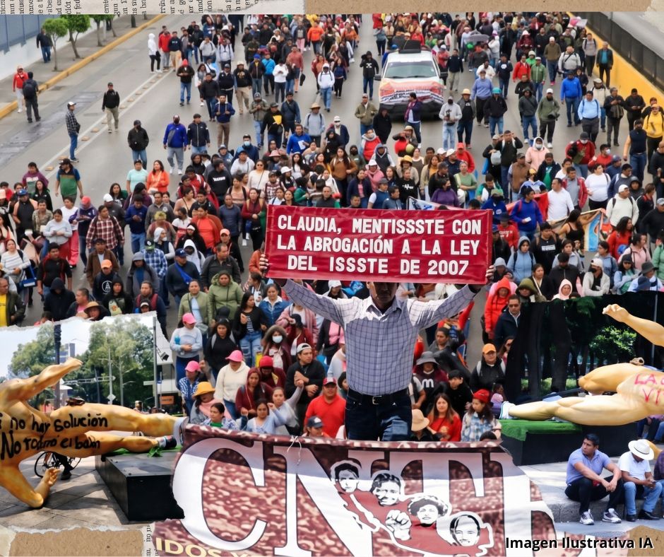 Entre fuego y bloqueos: Protesta de la CNTE alcanza símbolos del Mundial 